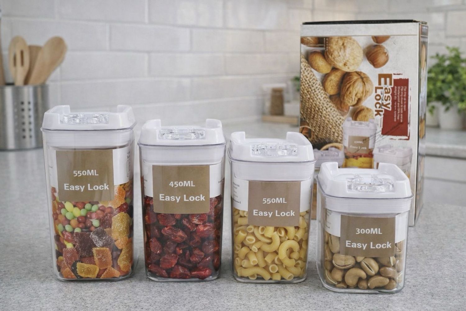 Set de 4 Contenedores Herméticos Blanco