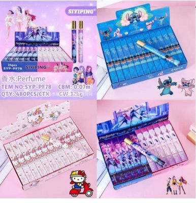 4 Perfume de Bolsillo Guerreras, Stitch y Kitty