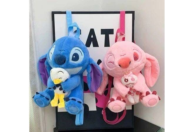 Mochila Stitch con Pato Peluche Colores Variados