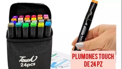 Plumón estuche negro 24 pz touch doble punta