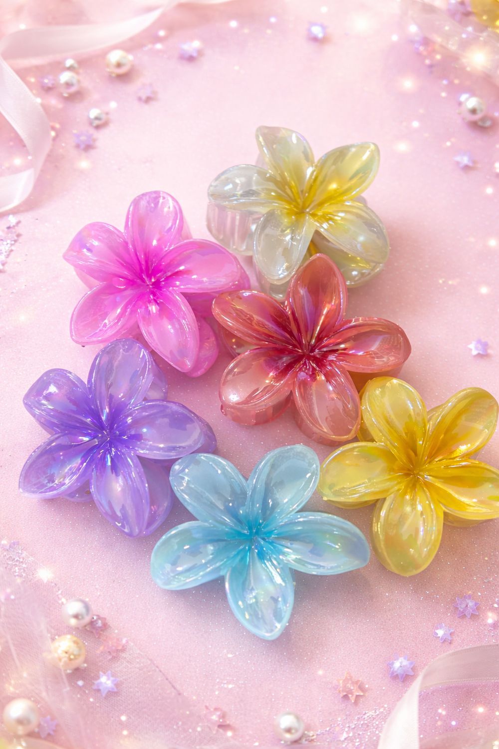 Docena Pinza Flor Hawaiana Tornasol