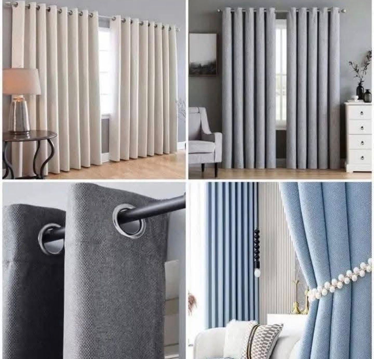 Cortina Larga con aros 1.40 x 210cm el color se envía surtido al azahar