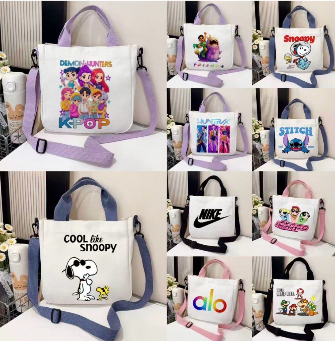 Crossbody Tela Personajes se envían surtidos los estampados