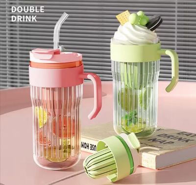 Vaso Summer Con Infusor Con popote de Cristal