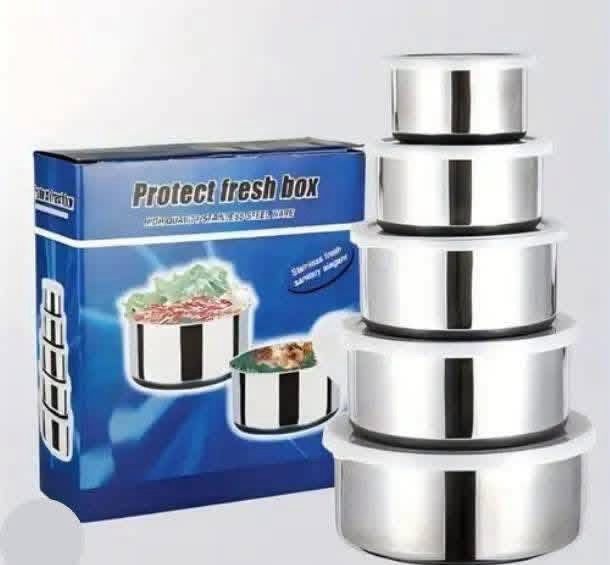 Set 5 Recipientes Acero con tapa