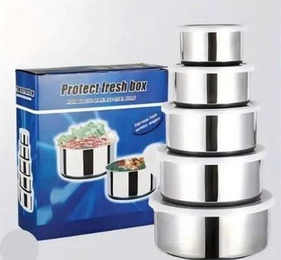 Set 5 Recipientes Acero con tapa