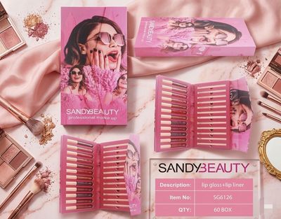 Box Cartera LipGloss y Lápiz Delineador Sandy Beauty
