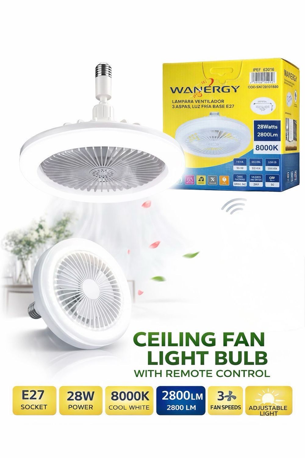 Foco ventilador caja amarilla