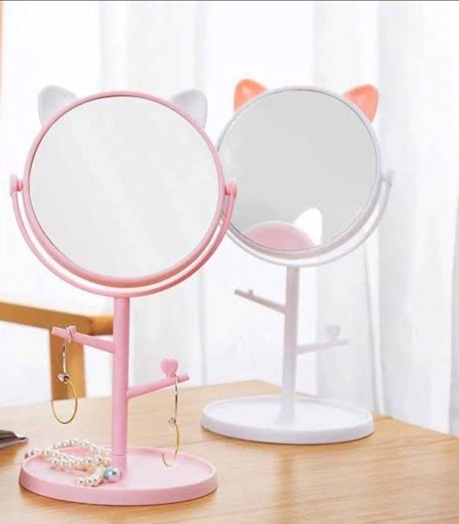Espejo de Base con Orejitas blanco o rosa se envía surtido el color