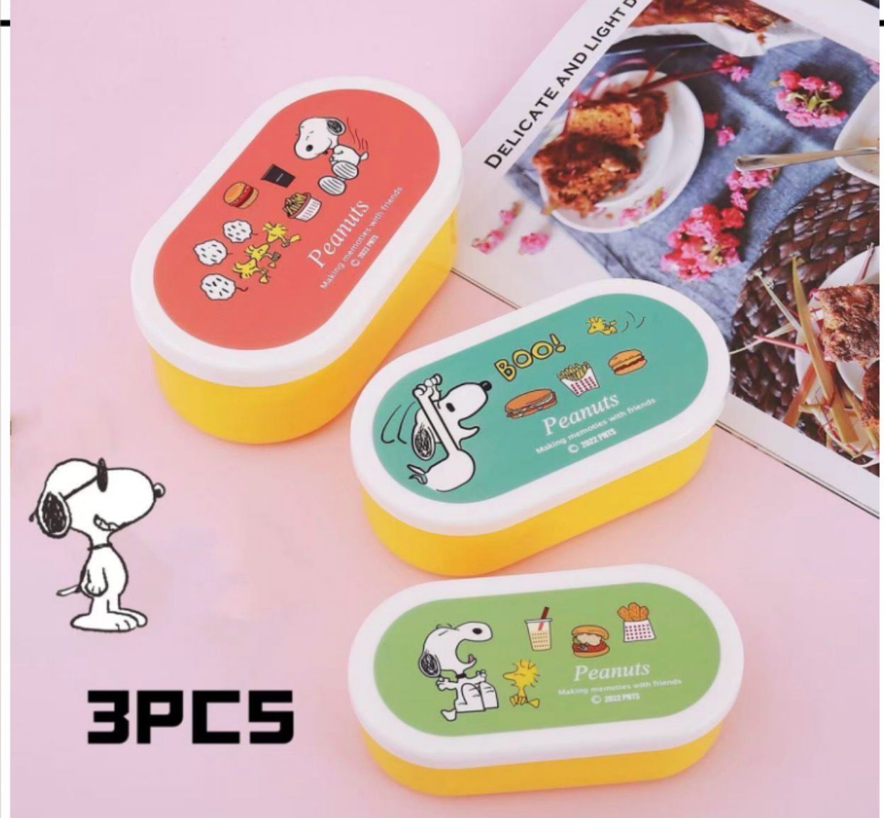 Set de 3 Box Lunch Diferentes Tamaños Snoopy