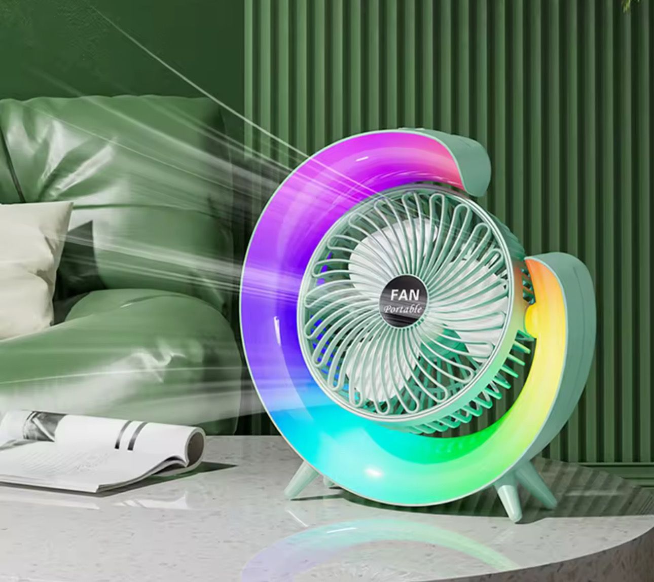 Ventilador de escritorio con luz led