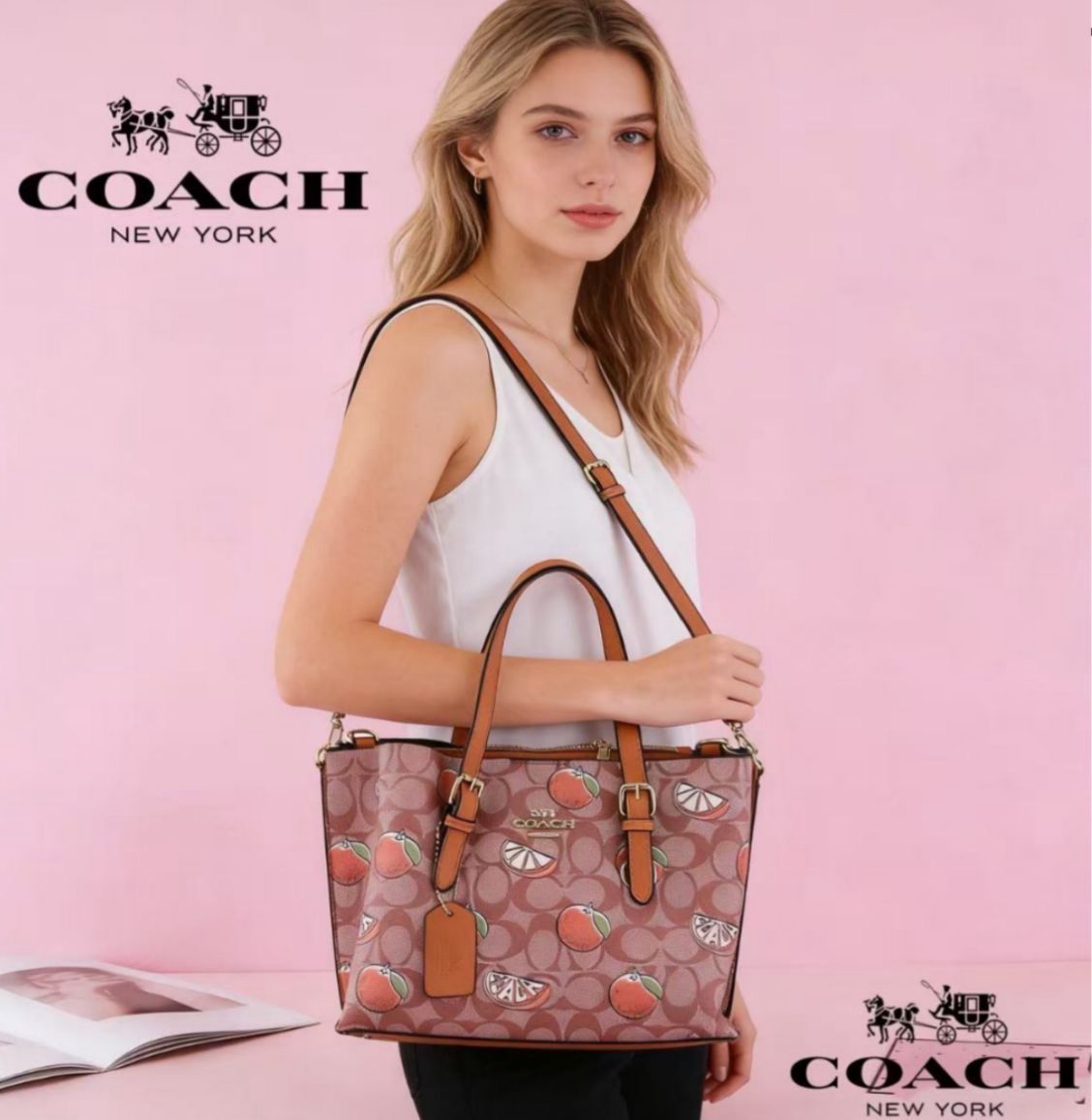 Bolsa Coach con correa larga
