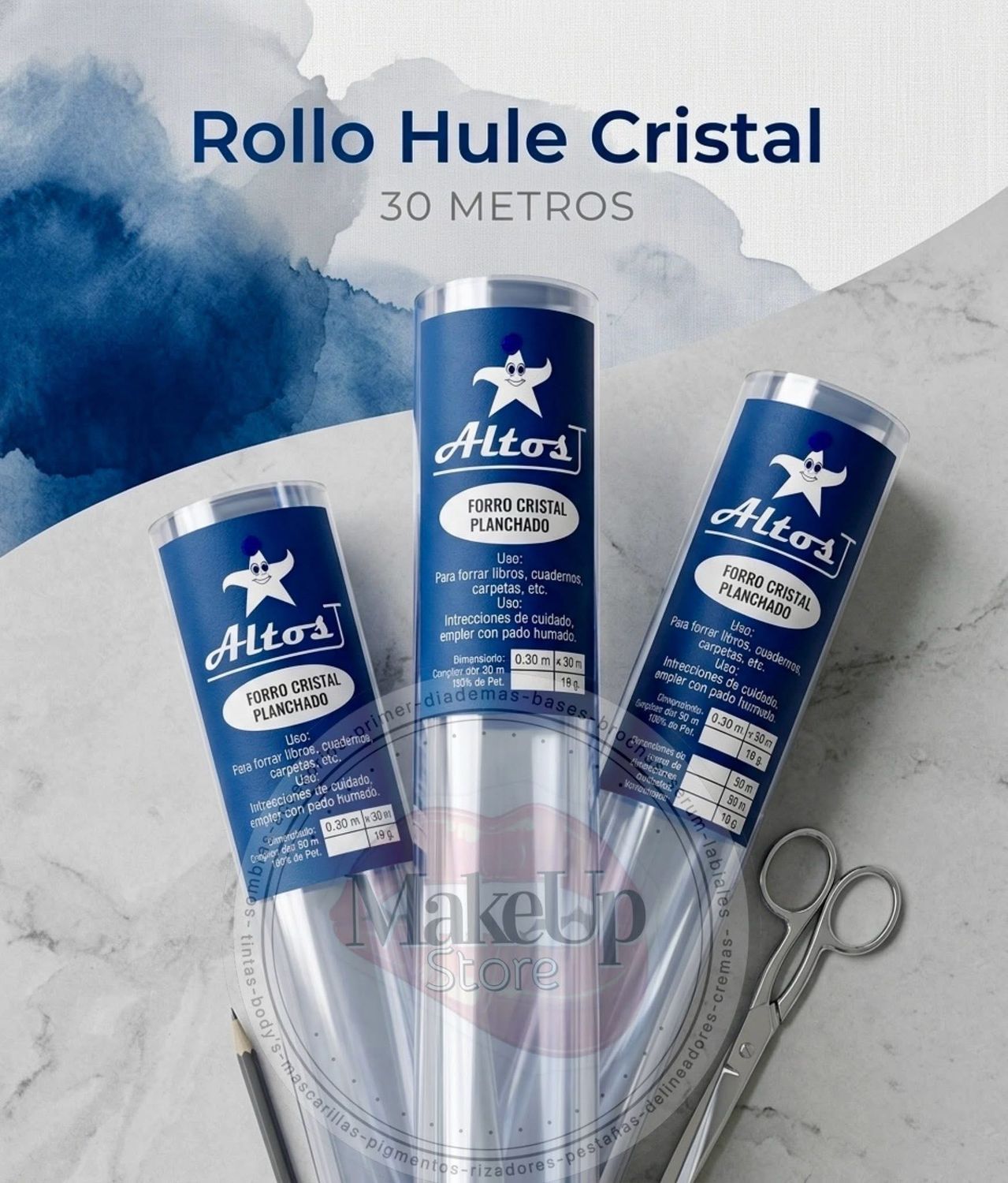 Rollo Hule Cristal 30cm para Forrar