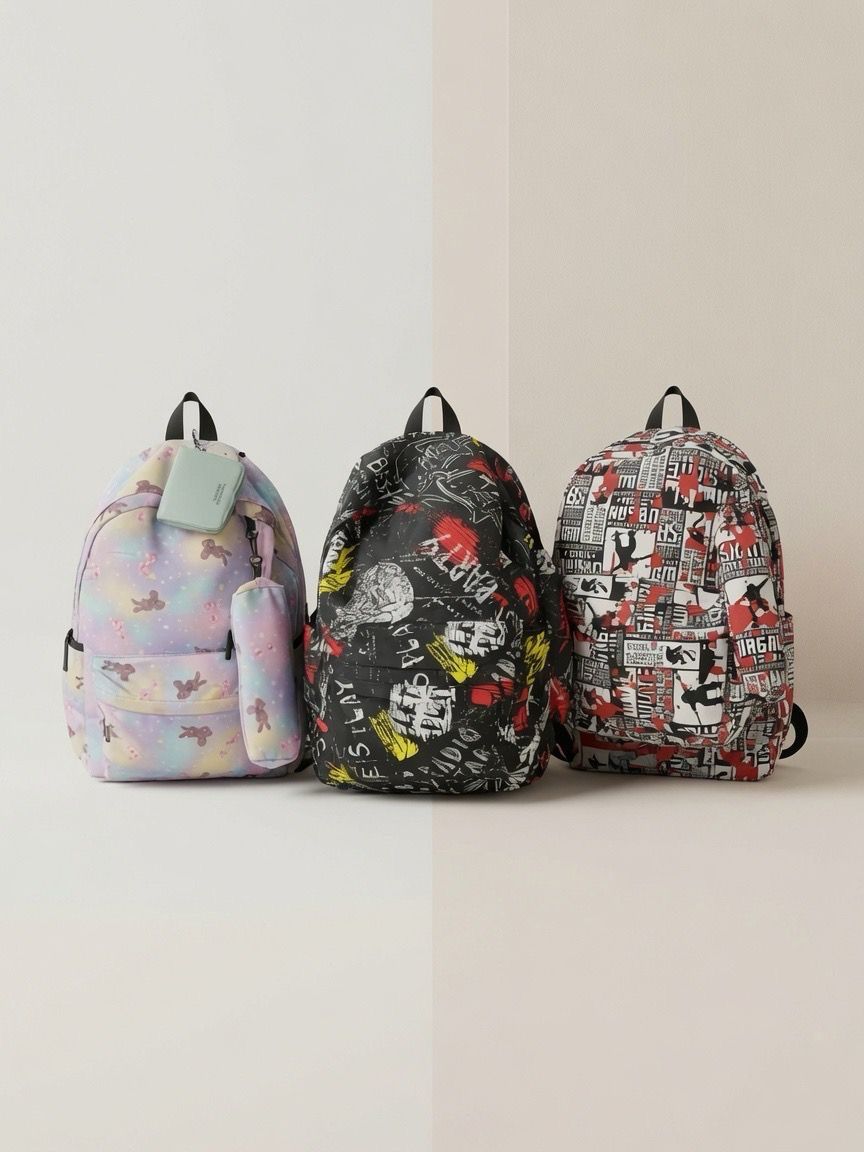Mochila y Lapicera Juvenil Estampado Surtido