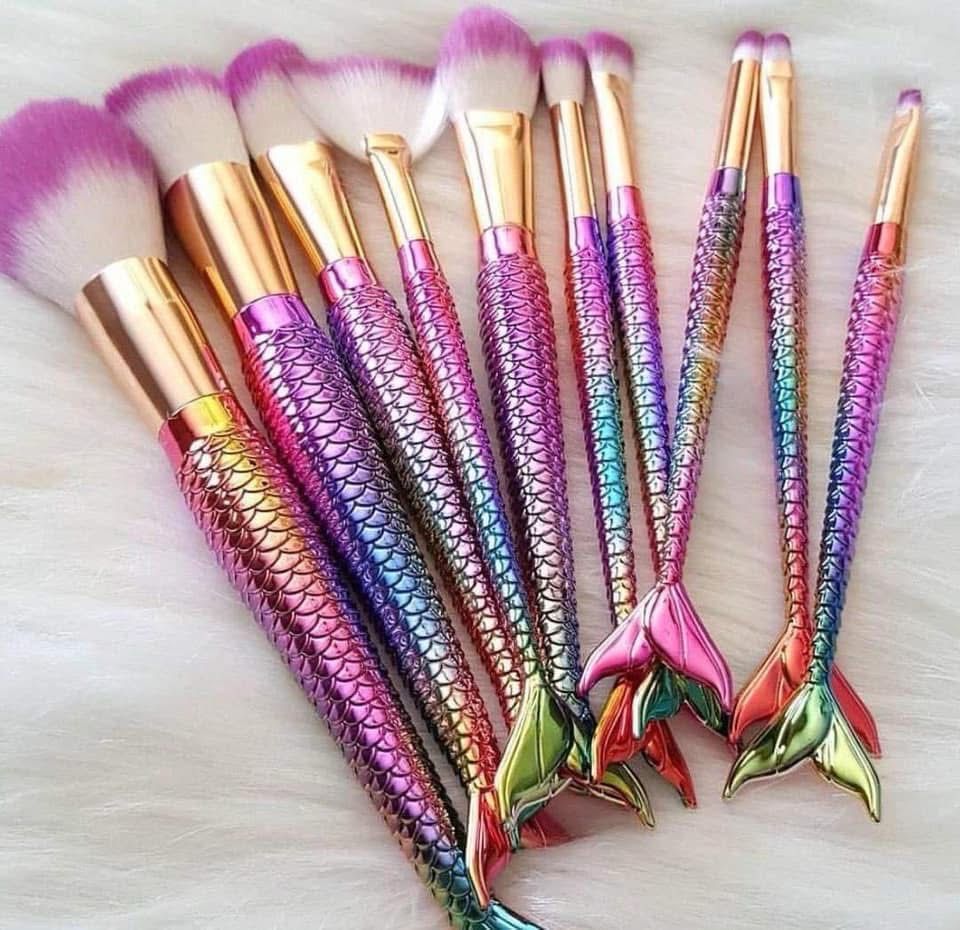 Brocha sirena Grande set con 10 brochas