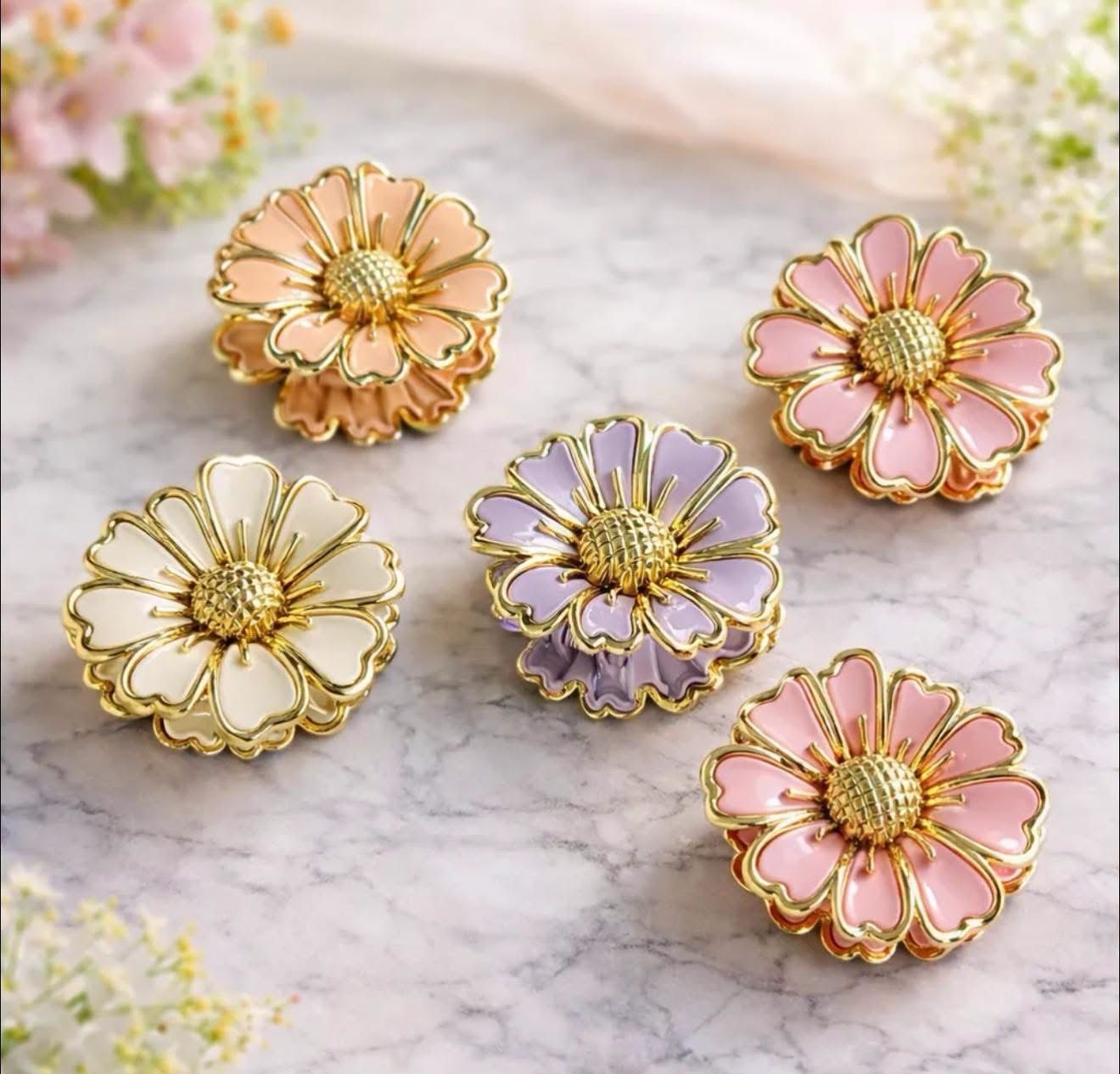 Pinza Flor detalle Dorado Nuevo modelo