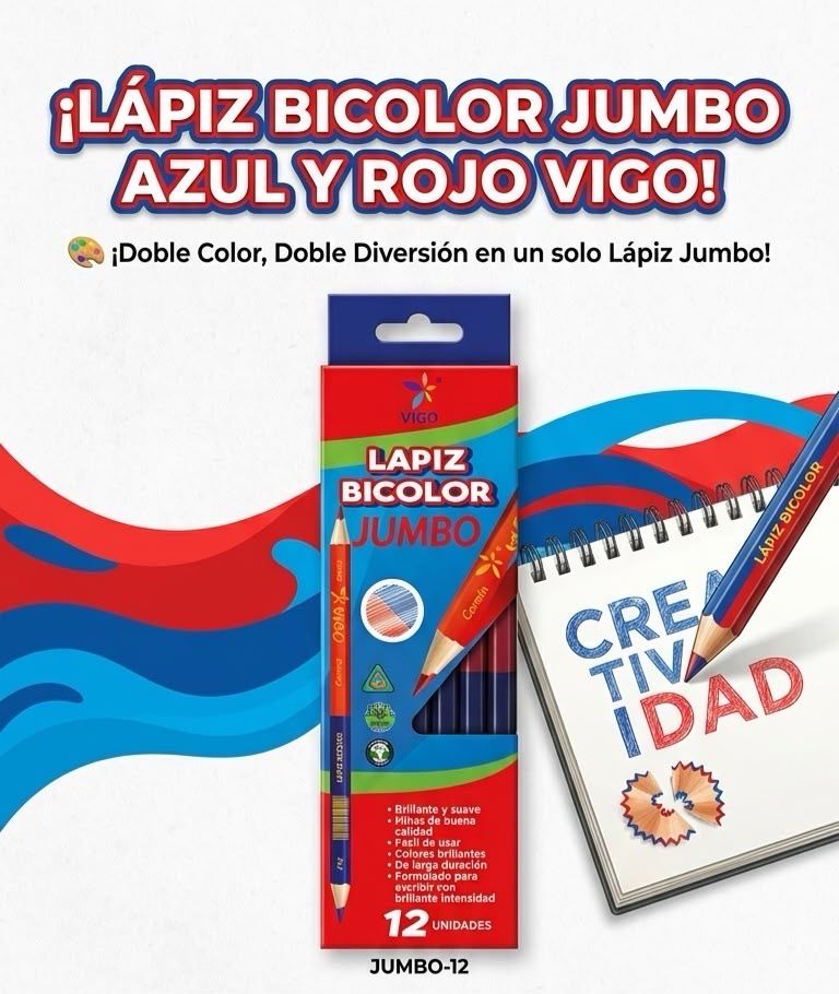 Docena Lápiz Dúo Jbo Azul / Rojo