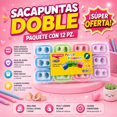 Docena sacapuntas Doble con Depósito