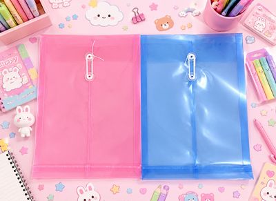 Docena folder de plastico con hilo