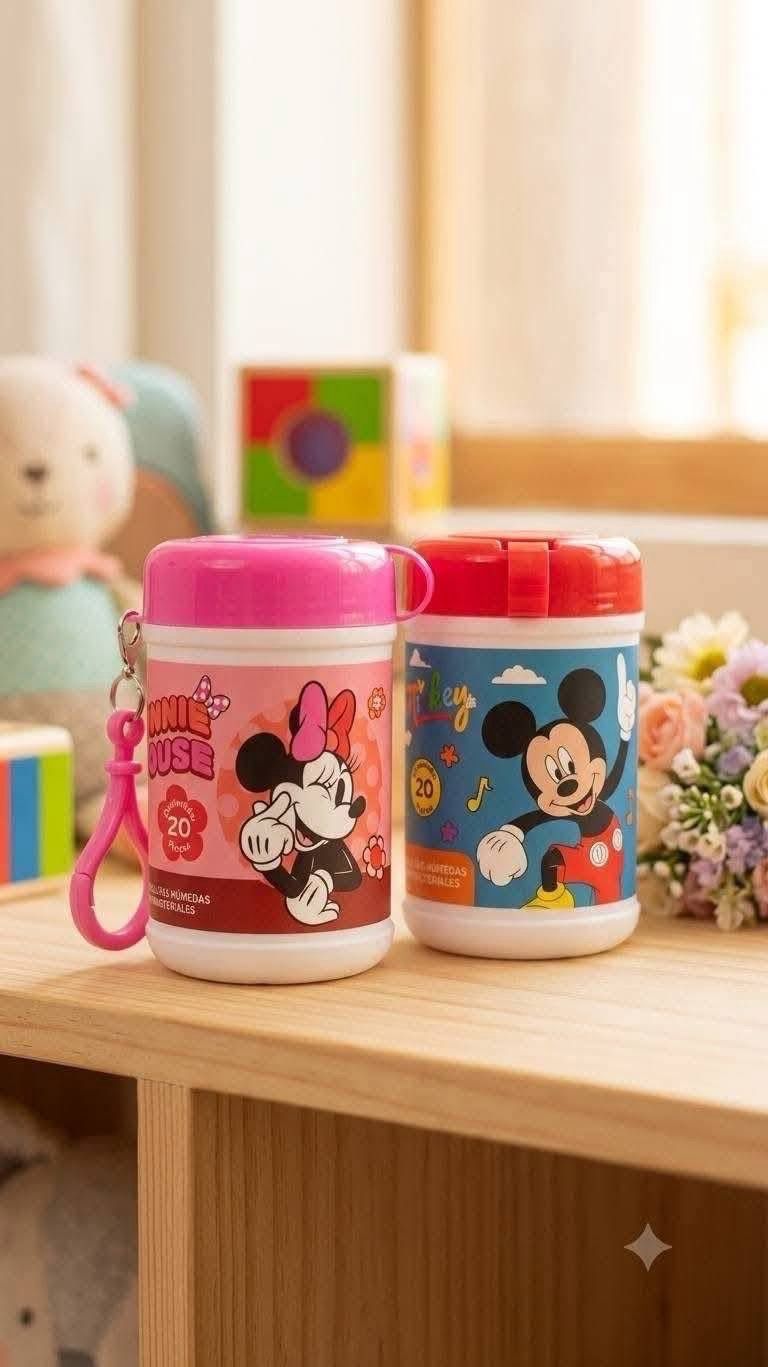 Mini Bote Toallas Húmedas Desinfectantes