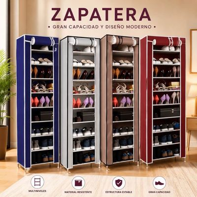 Zapatera con cubre polvo