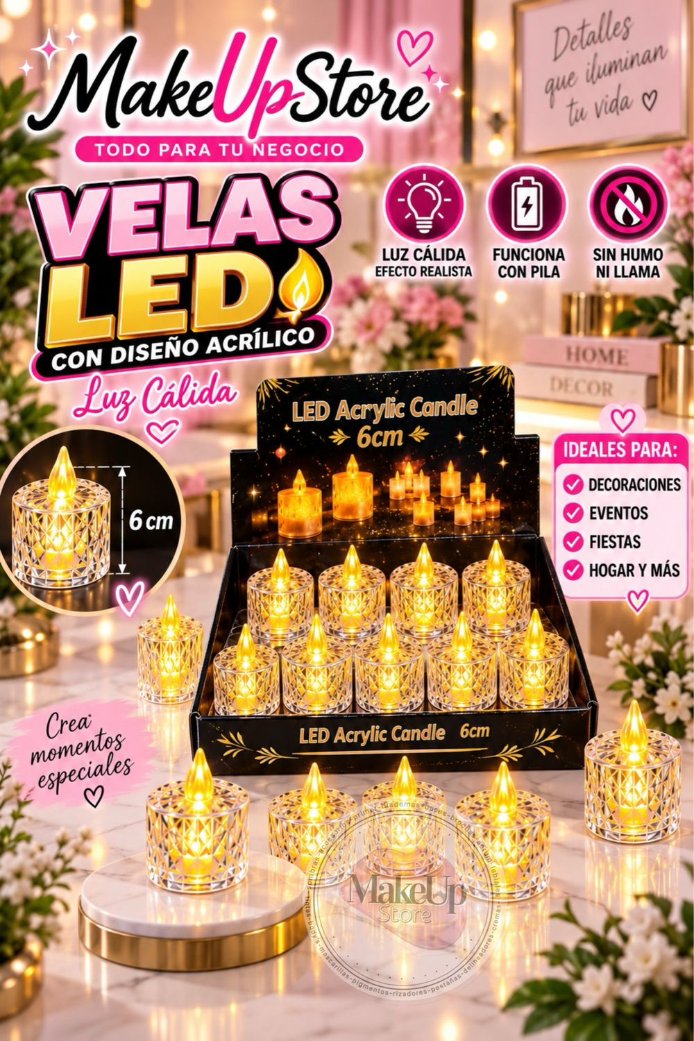 Docena Vela Led 6 centímetro