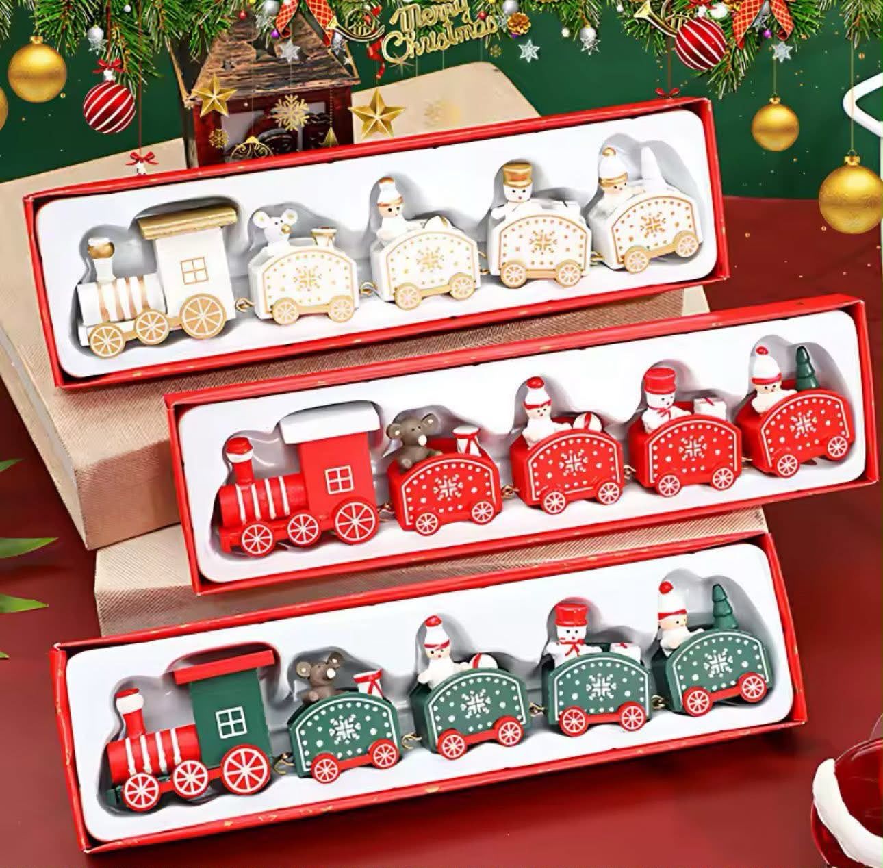 Tren Navideño de Madera