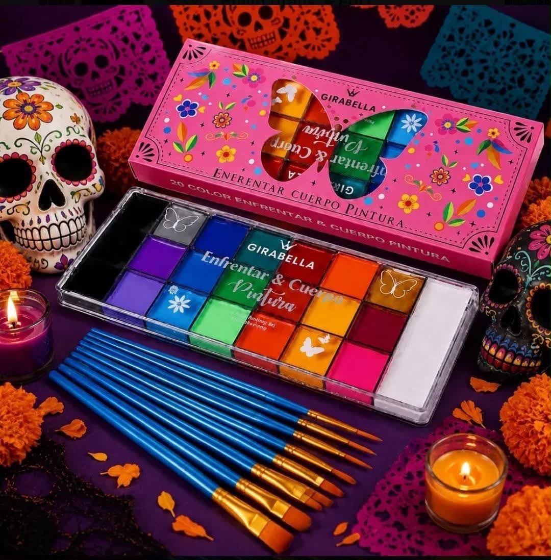 Palette Body Art sombras en crema incluye 1 set de 10 brochas