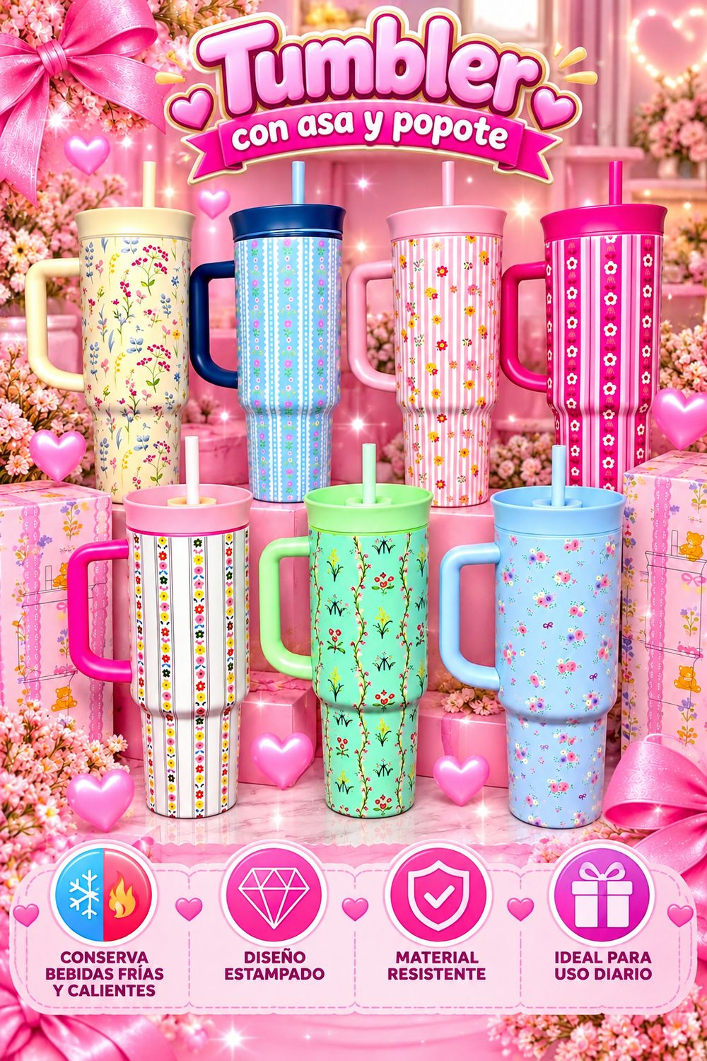 Termo Tumbler Estampado 1 pieza