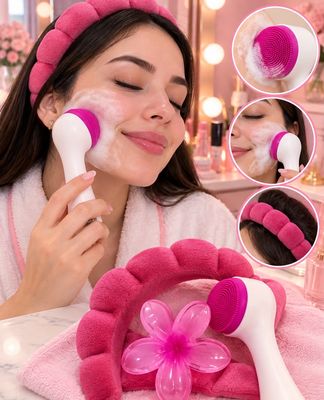 Kit Diadema, pinza y cepillo Skincare