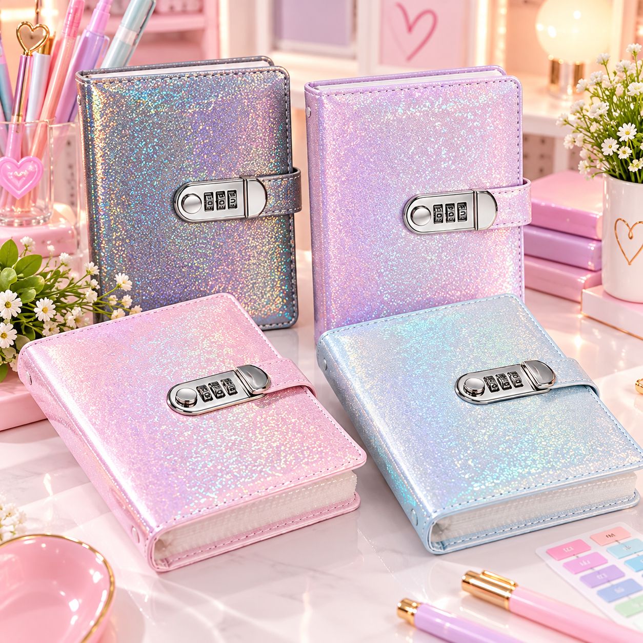 Organigastos Glitter con Llave 🔐 El color se envía surtido al azahar