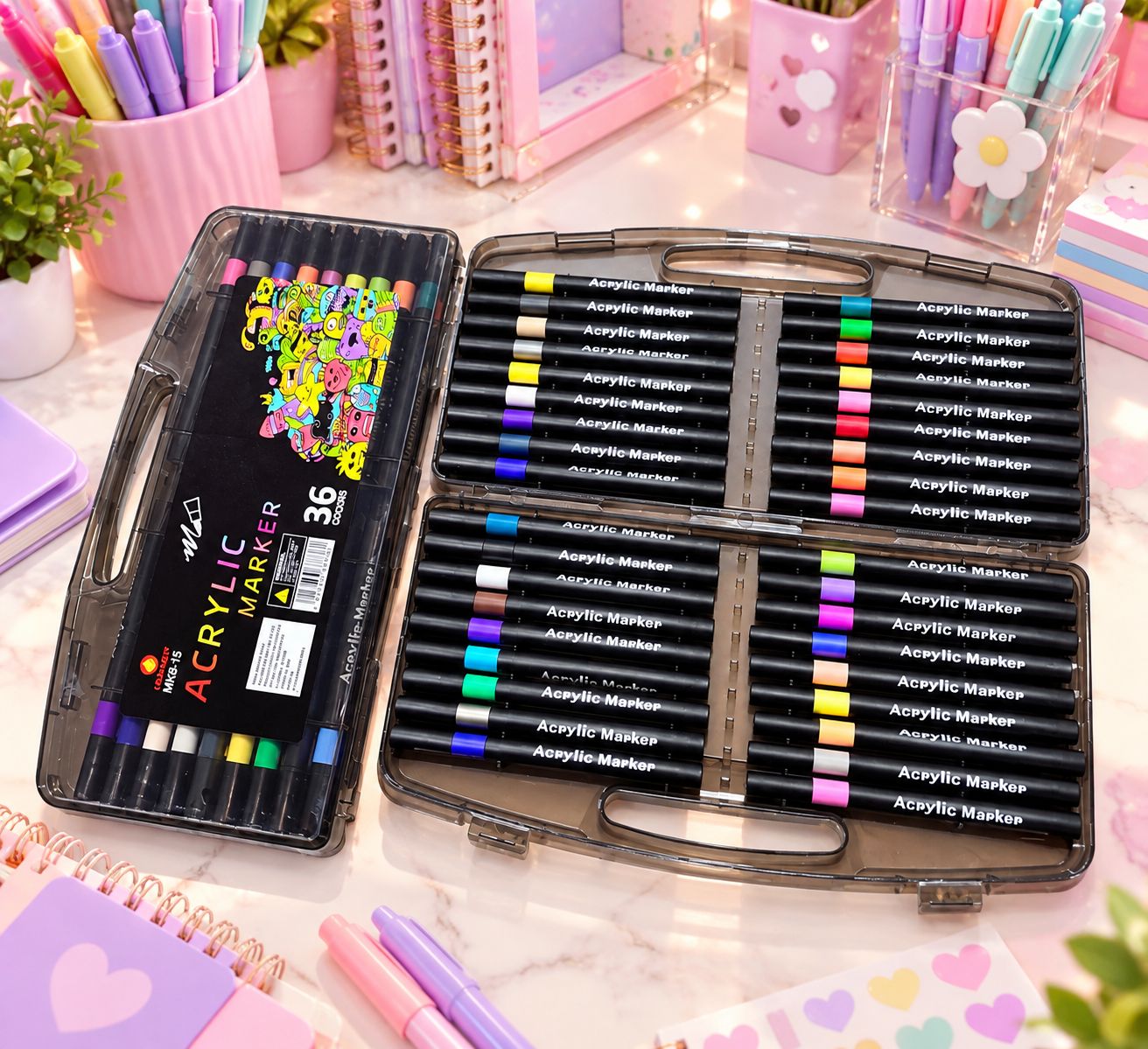 Plumón Acrílico set con 36pz