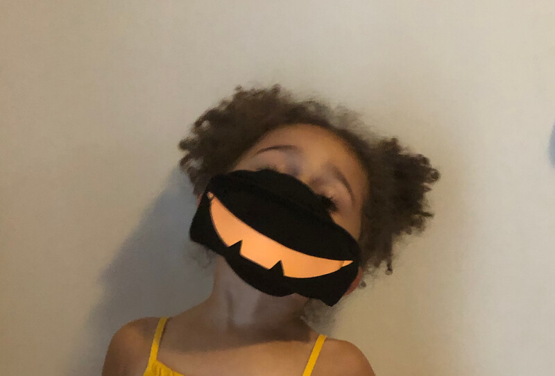 Black Mask/Orange Glow In the Dark Pumpkin Mouth