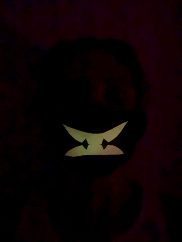 Black Mask/Orange Glow In The Dark Angry Mouth