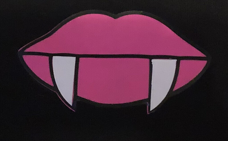 Black Mask/ Pink Glow In The Dark Vampire Lips