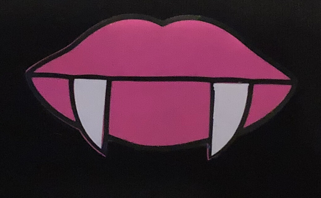 Black Mask/ Pink Glow In The Dark Vampire Lips