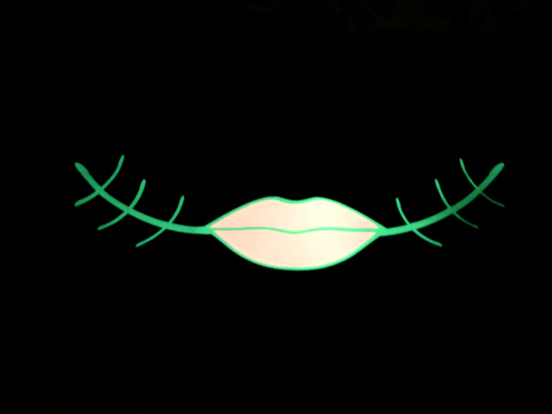 Black Mask/Glow In The Dark Halloween Lips