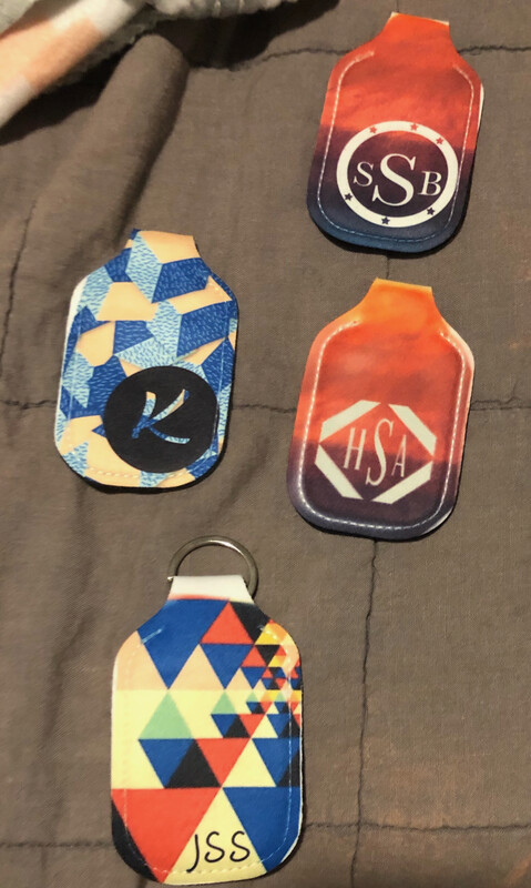 Personalized Initial-Hand Sanitizer Holder Keychain