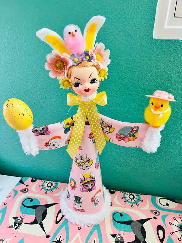 large Kitschy Easter Girl