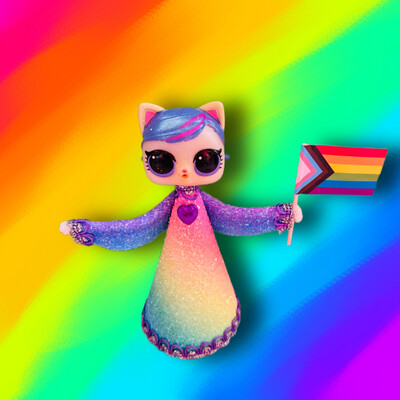 LOL OMG Pride Cat OOAK Cone Doll
