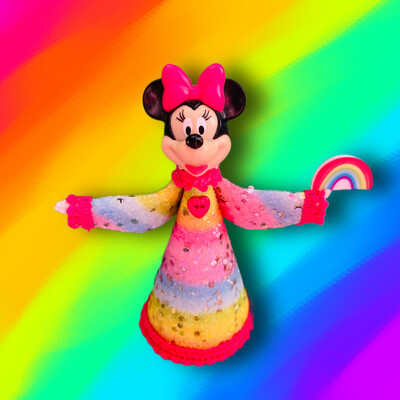 Rainbow Minnie OOAK Cone Doll