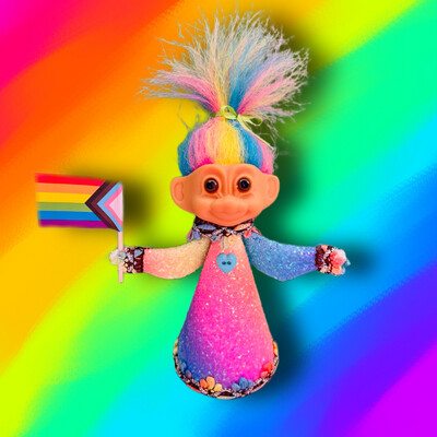 Pride Troll OOAK Cone Doll
