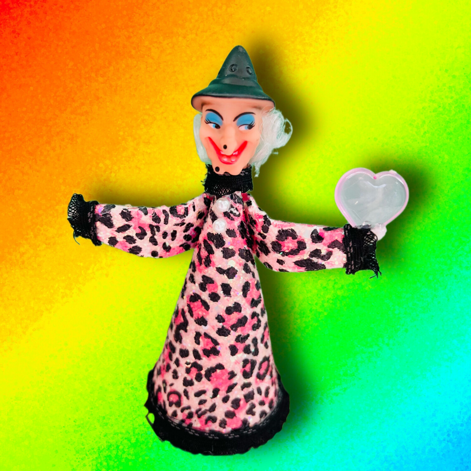 Kitschy Witch in Pink Leopard Sparkle