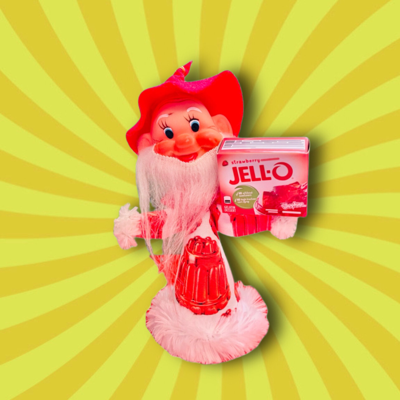 Jello Loving Elf Art Doll