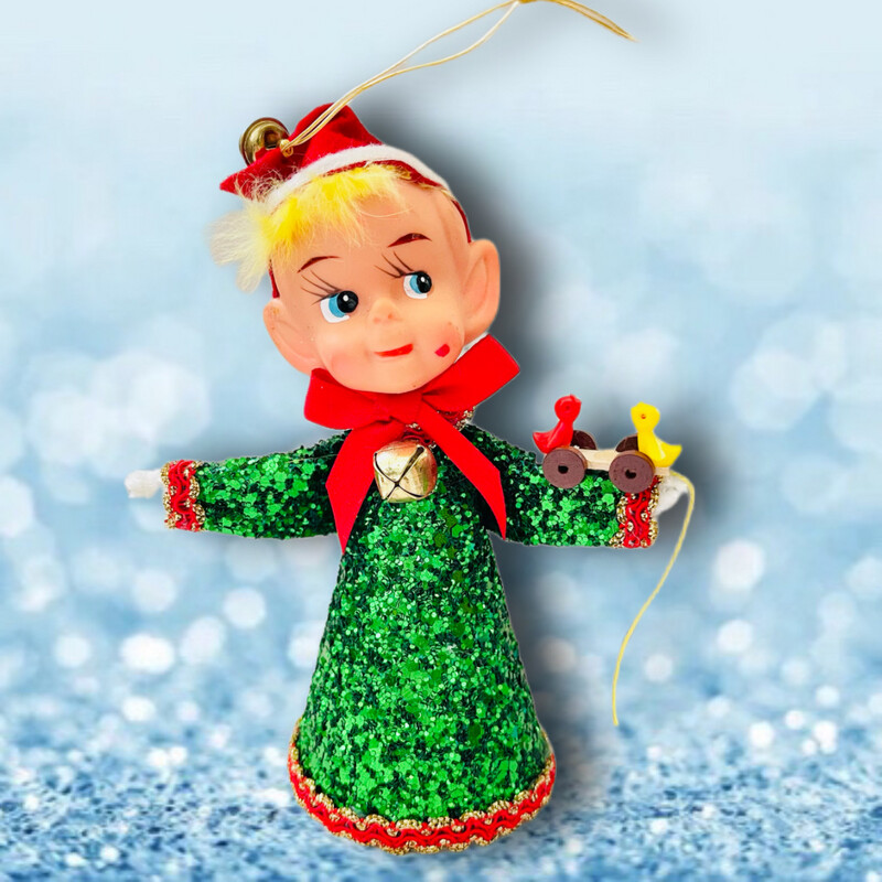 Mischievous Elf with Pull Toy OOAK Art Doll