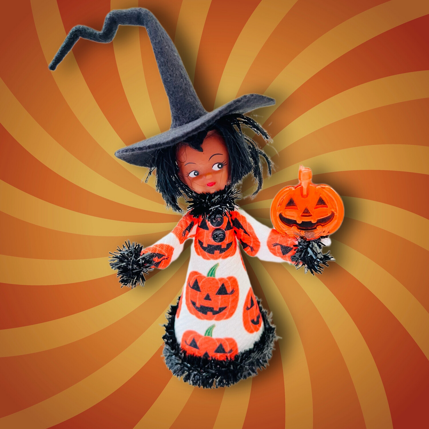 Halloween OOAK Art Doll Pumpkin Witch