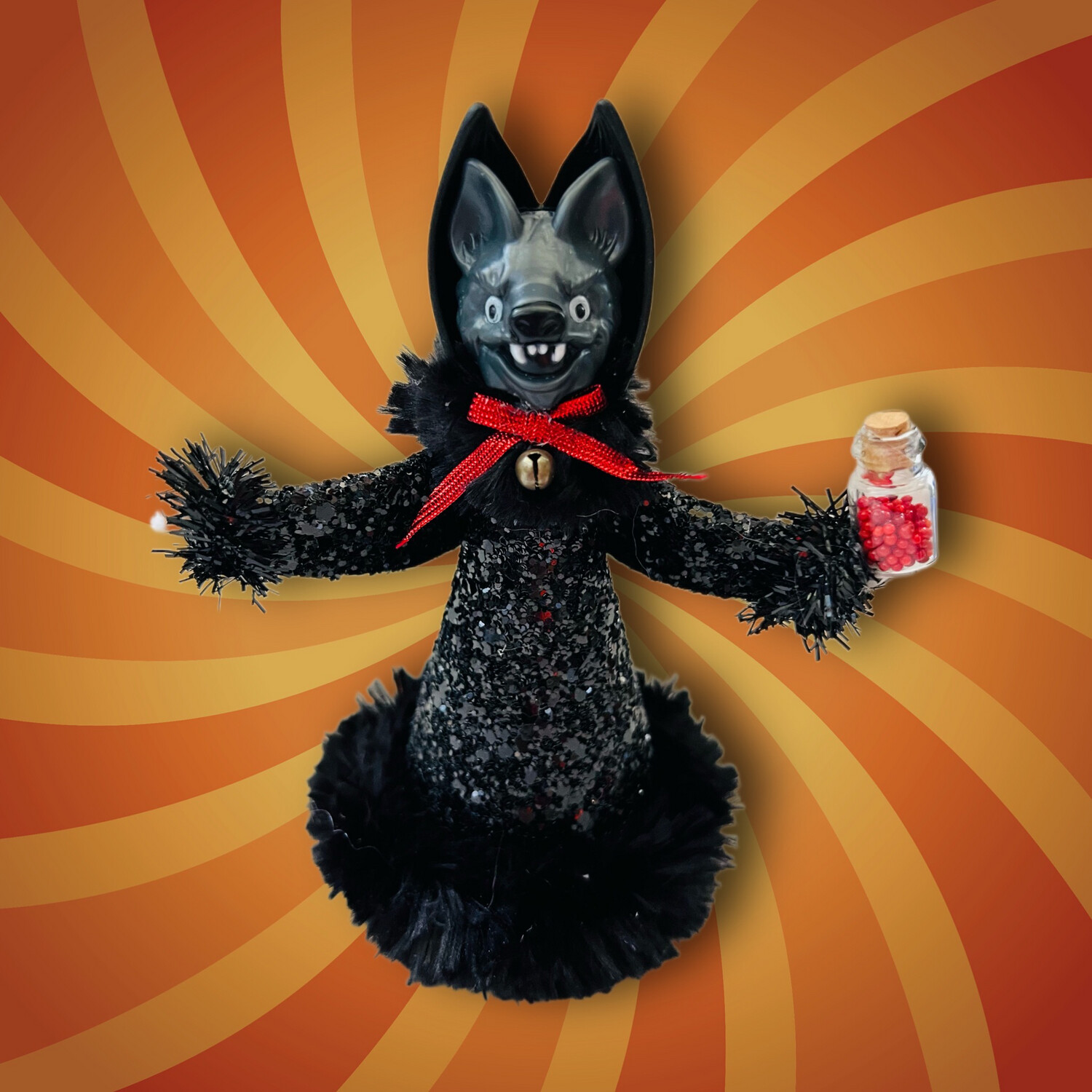Halloween OOAK Art Doll Bat with potion