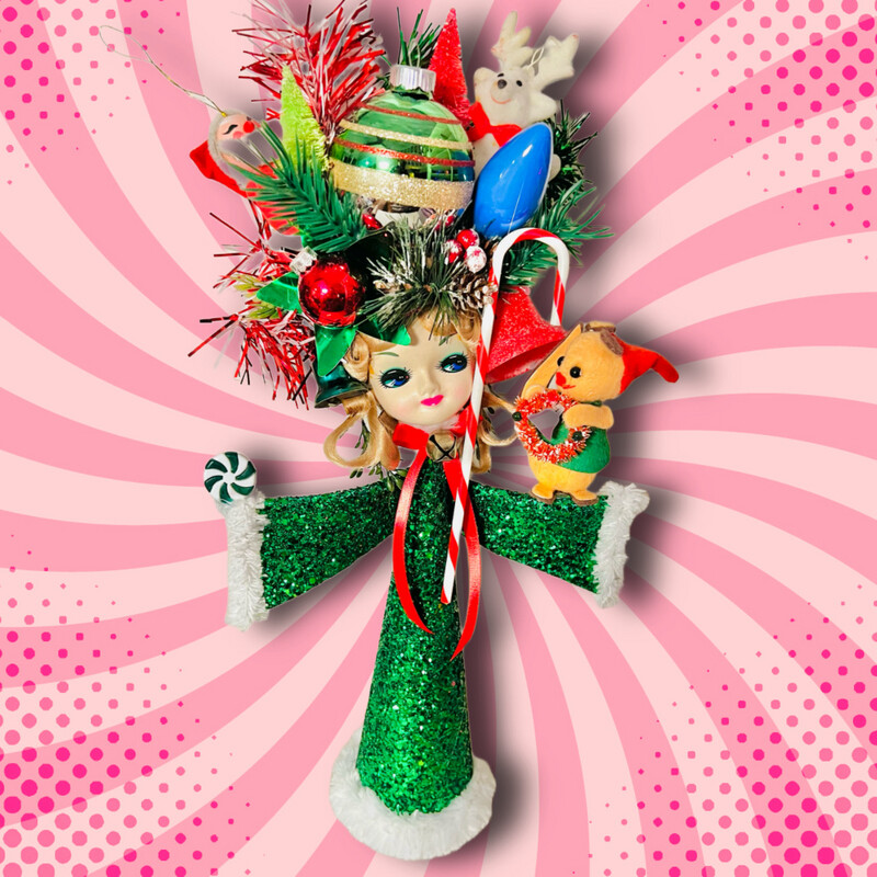 Christmas Queen in Green Glitter