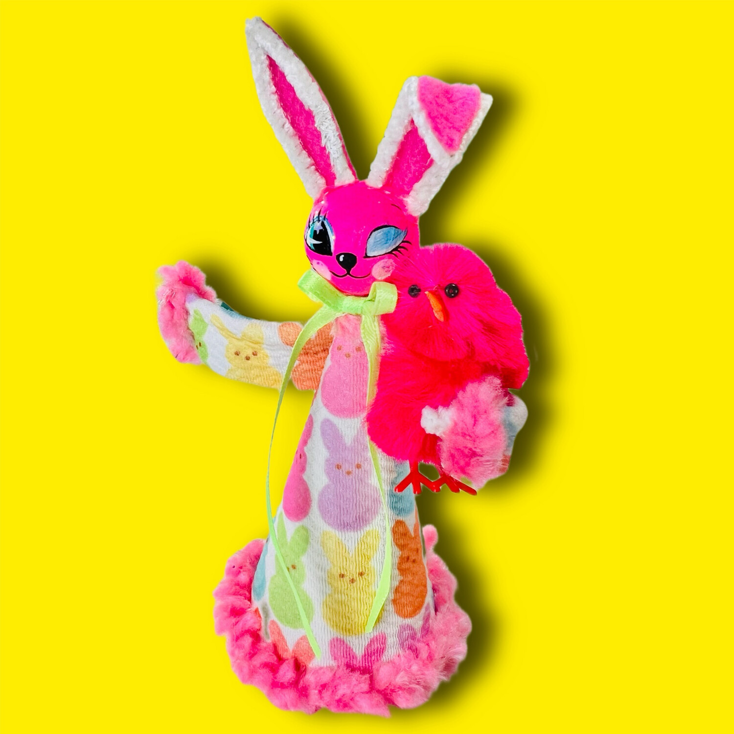 Pink Easter Bunny in Peeps Print