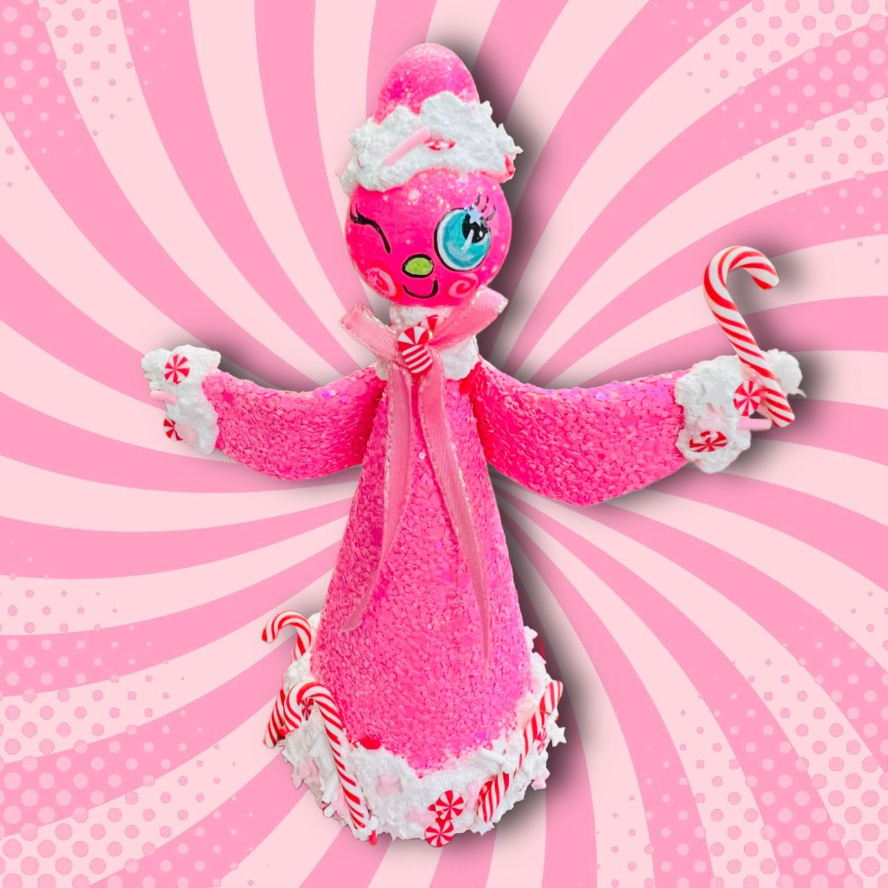 Pink Gumdrop Pixie Art Doll
